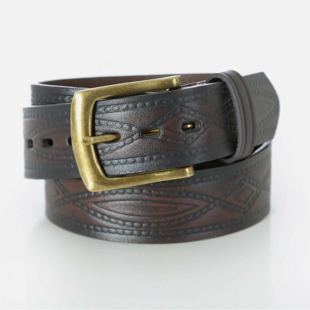 NWOT Wrangler Diamond Rope Embossed Leather Belt